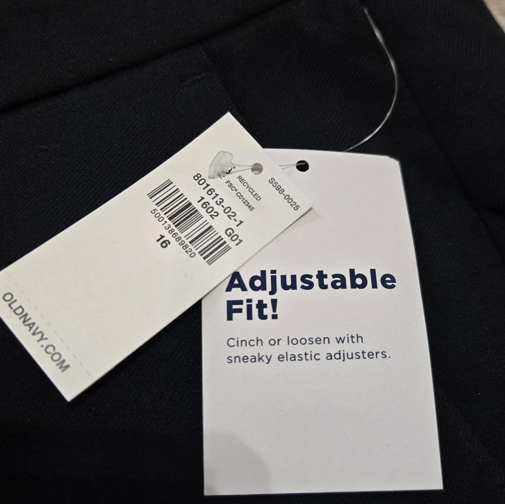 Old Navy Black Mid-Rise Boot Cut Adjustable Waist Dress Pants, Size 16 NWT - Picture 3 of 10